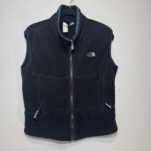 North Face women's vintage black fleece vest full-zip. Size M